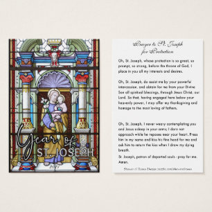 St. Joseph Jesus katolska Protection Prayer Visitkort