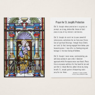 St. Joseph Jesus katolska Protection Prayer Visitkort