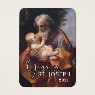 St. Joseph Jesus katolska Protection Prayer Visitkort