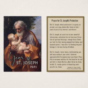 St. Joseph Jesus katolska Protection Prayer Visitkort