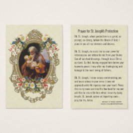 St. Joseph Jesus katolska Protection Prayer Visitkort