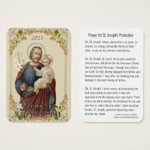 St. Joseph Jesus Protection Prayer katolik Visitkort