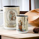 St. Joseph Jesus Vintage Catholic Prayer Memorare Två-Tonad Mugg<br><div class="desc">Det här är en vacker St Joseph och Child Jesus Collage mugg med det traditionella katolska bilderna St. Joseph och Memorare böner till St. Joseph.</div>