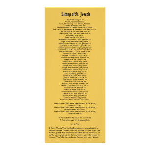 St. Joseph, kyrkans beskyddare, med Litany Reklamkort