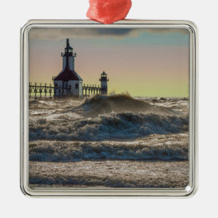 St Joseph Lighthouse Painterly Julgransprydnad Metall