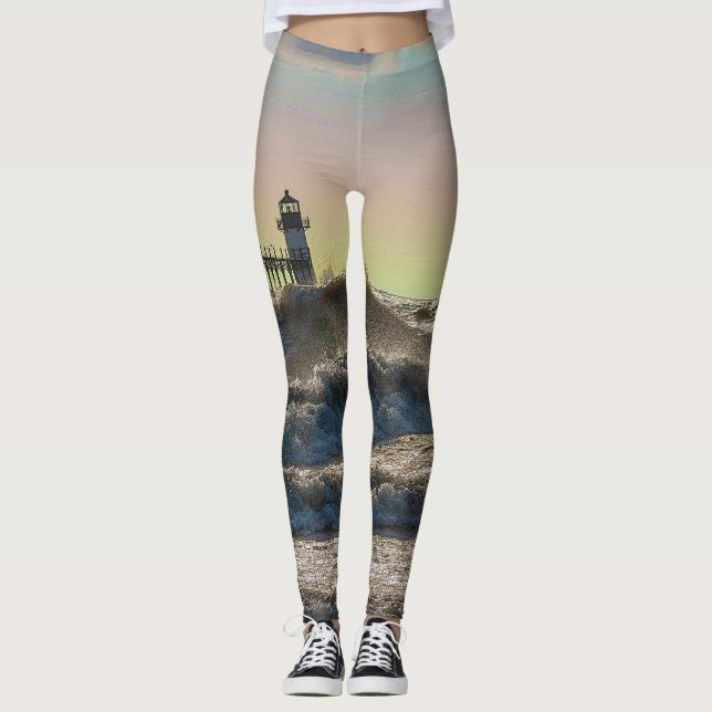St Joseph Lighthouse Painterly Leggings (Framsida)