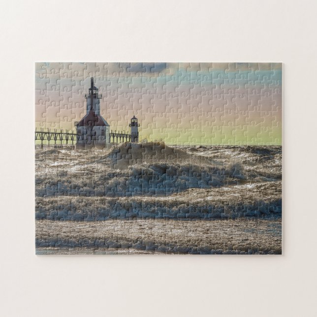St Joseph Lighthouse Painterly Pussel (Horisontell)