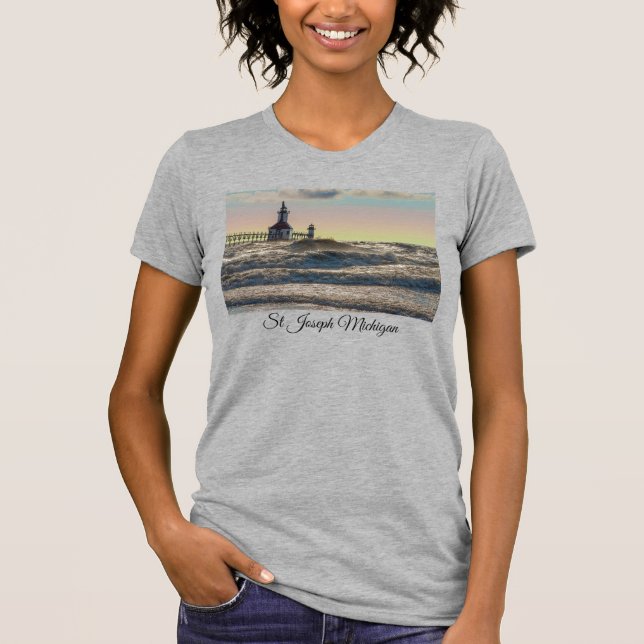 St Joseph Lighthouse Painterly T-Shirt (Framsida)