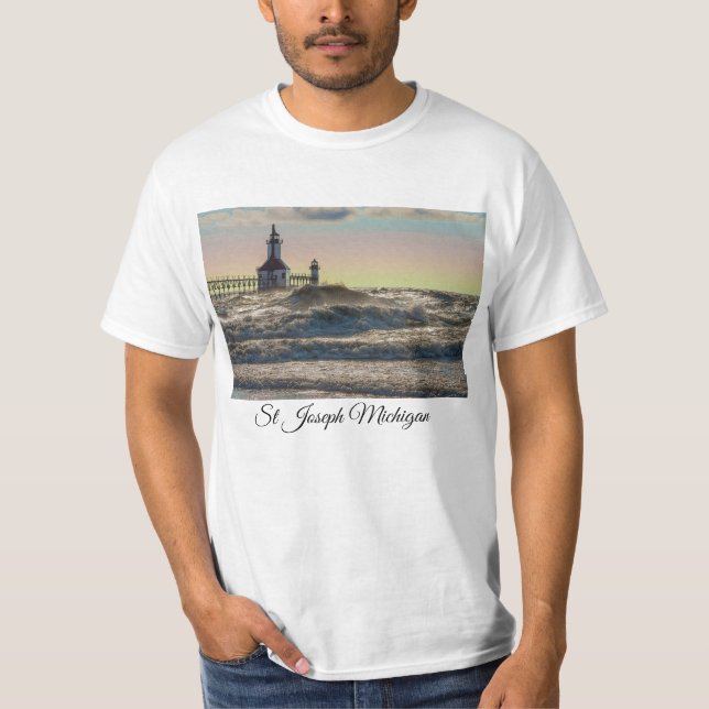 St Joseph Lighthouse Painterly T-Shirt översatt ti (Framsida)