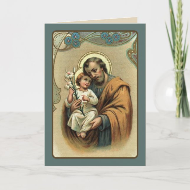 St. Joseph med Baby Jesus Kort (Framsida)