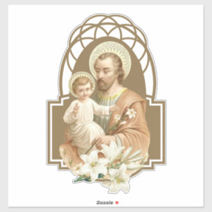 St Joseph med barnJesus liljar Klistermärken