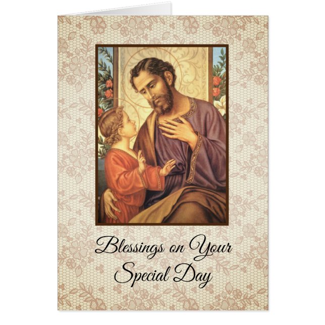 St. Joseph med Child Jesus Hälsningskort (Framsidan)