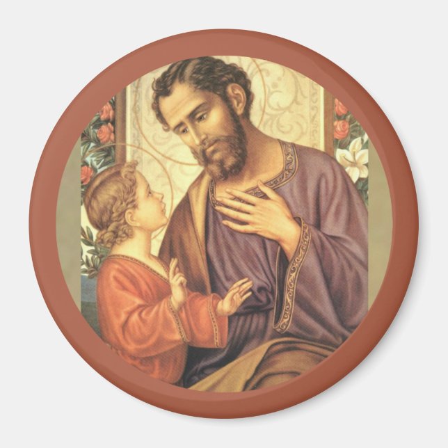St Joseph med Child Jesus Lily Magnet (Framsidan)