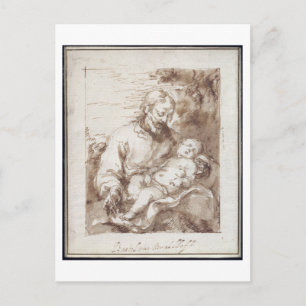 St. Joseph med Sleeping Kristus Child (pennan och Vykort