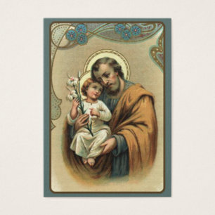 St Joseph Memorare heligakort Visitkort