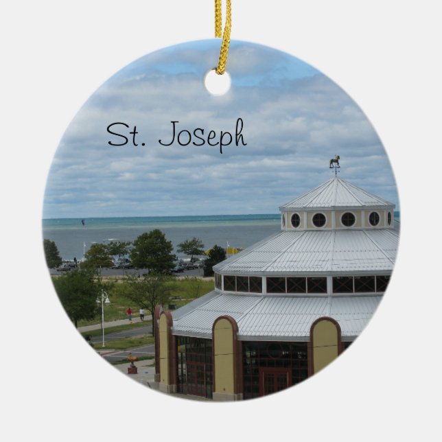 St Joseph Michigan Julgransprydnad Keramik (Framsidan)