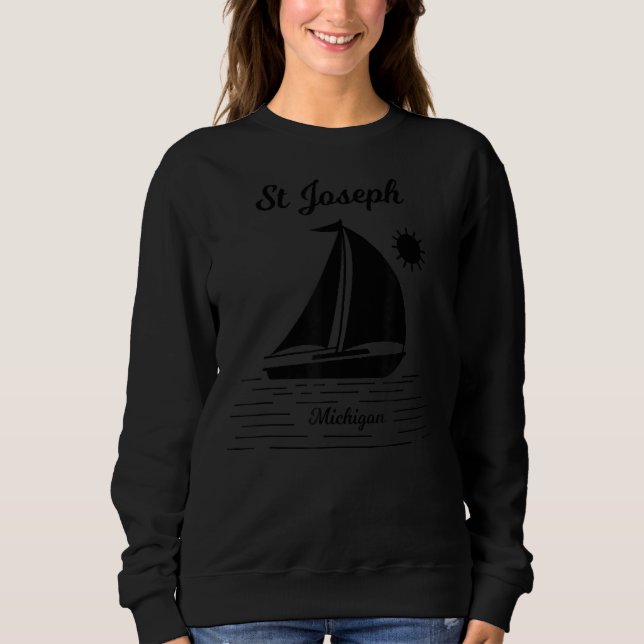 St Joseph Michigan Sailboat T Shirt (Framsida)