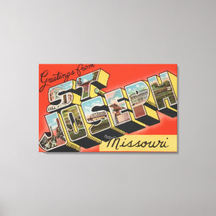 St. Joseph, Missouri - Large Brev Scenes Canvastryck