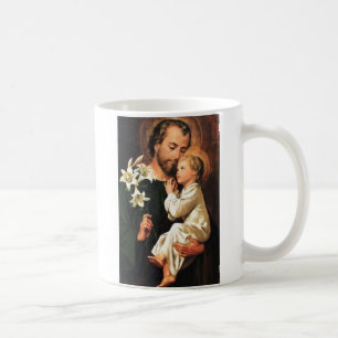 St Joseph mugg w/prayer på omvänt