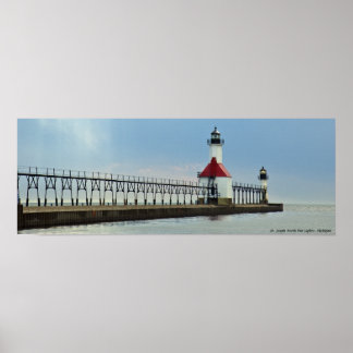 St. Joseph North Pier Ljus, Michigan Poster
