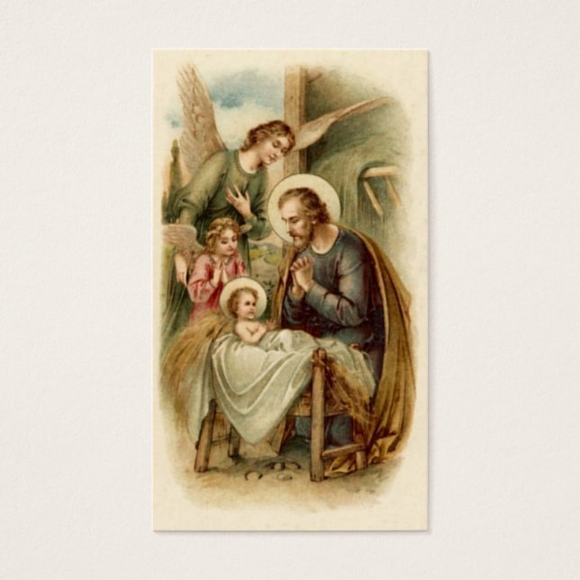 St. Joseph Ntivity Prayer Card (Mt 1:20-21) Visitkort (Framsidan)