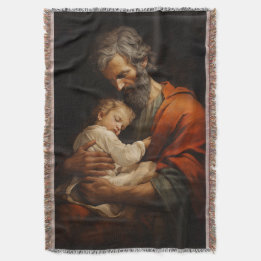 St. Joseph och Baby Jesus Religiösa katolik Filt
