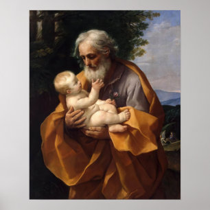 St Joseph och Child Jesus - Guido Reni Poster