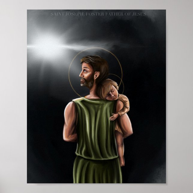 St. Joseph och Child Jesus Print Poster (Framsidan)