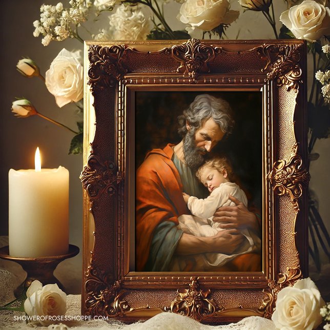 St. Joseph och Child Jesus Religiösa Fototryck (Skapare uppladdad)