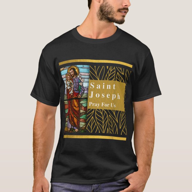 St. Joseph och Infant Jesus Saint Joseph-katolik T Shirt (Framsida)