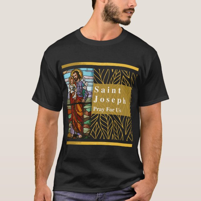 St. Joseph och Infant Jesus Saint Joseph-katolik T Shirt (Framsida)