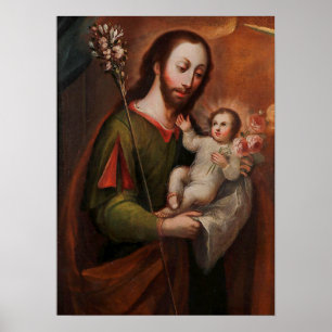 St Joseph och Infant Kristus Poster