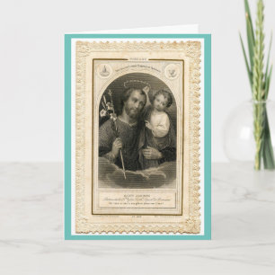 St.Joseph och Jesus Fars dag hälsningskort Kort