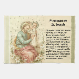 St Joseph och Jesus Memorare katolikbön Kökshandduk