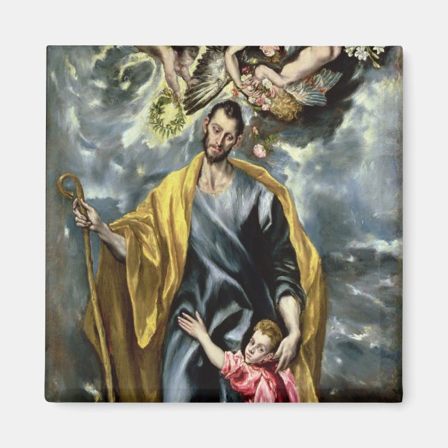 St. Joseph och Kristus Child, 1597-99 Magnet (Framsidan)