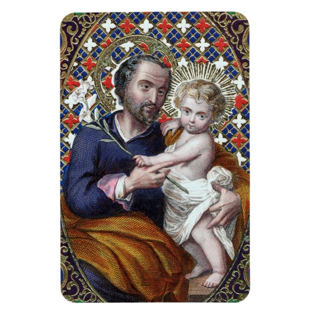 St. Joseph och Kristus Child (DPT 002) Magnet (Vertikal)