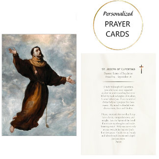 St. Joseph of Cupertino Catholic Prayer Card       Placeringskort