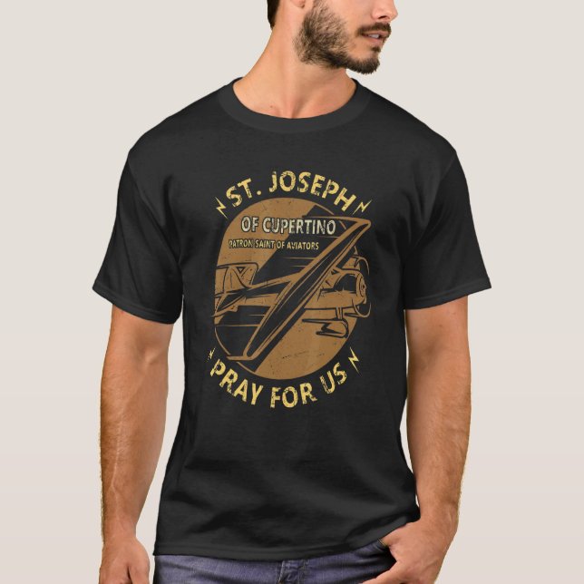 St Joseph of Cupertino Patron Saint of Pilots Avia T Shirt (Framsida)