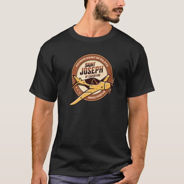 St Joseph of Cupertino Patron Saint of Pilots Avia T Shirt (Framsida)