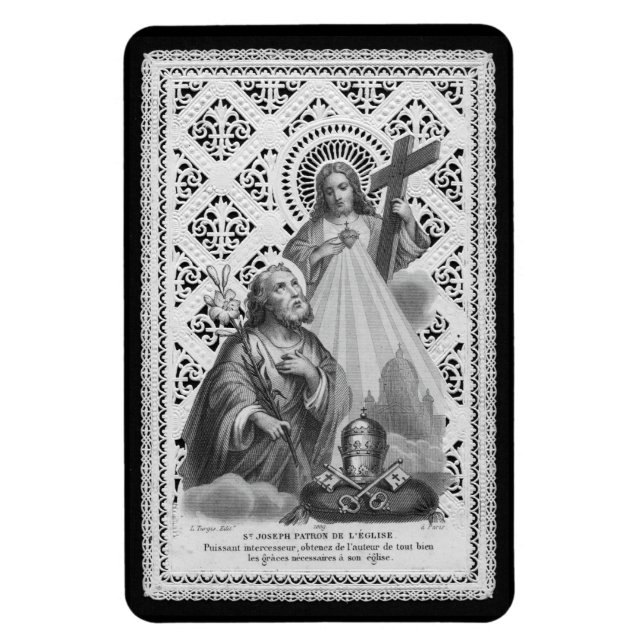 St. Joseph, Papal Symbols och SHJ (LT 02) Magnet (Vertikal)