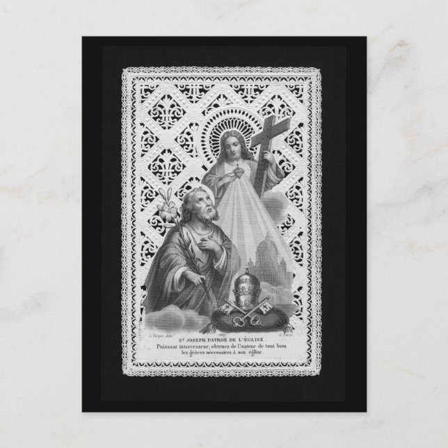 St. Joseph, Papal Symbols och SHJ (LT 02) Vykort (Framsida)