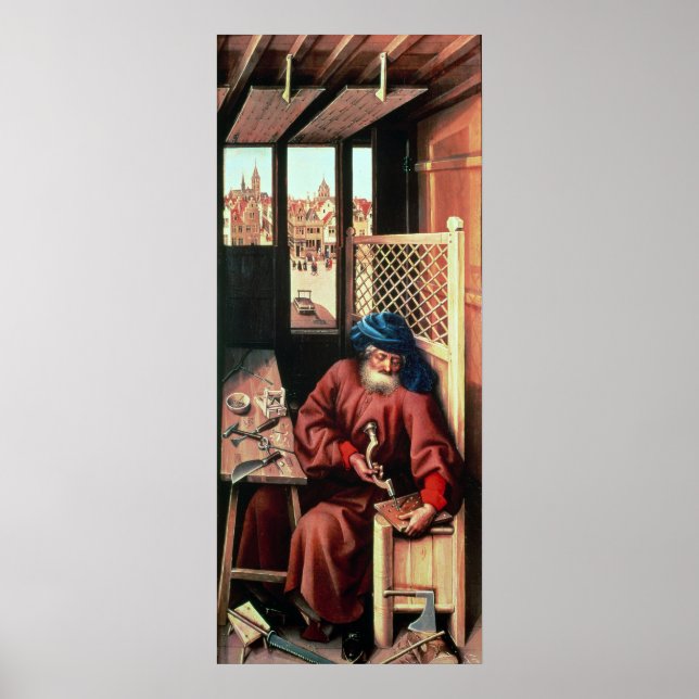 St. Joseph Portrayed as a Medieval Carpenter Poster (Framsidan)