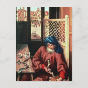 St. Joseph Portrayed as a Medieval Carpenter Vykort