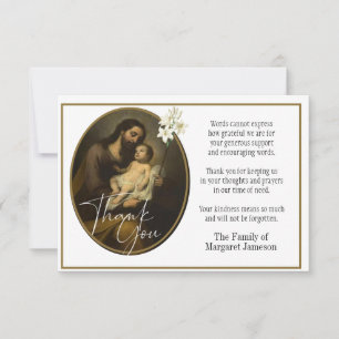 St. Joseph Religiösa Tack Condolence Kort