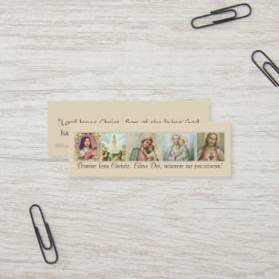 St Joseph sakral hjärta, Mary, Fatima, Therese Mini Visitkort