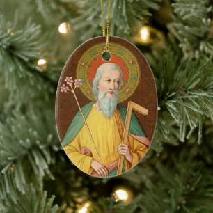 St. Joseph (SAU 35) Oval Julgransprydnad Keramik