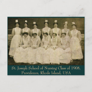 St Joseph School of Nursing klass 1908 Vykort