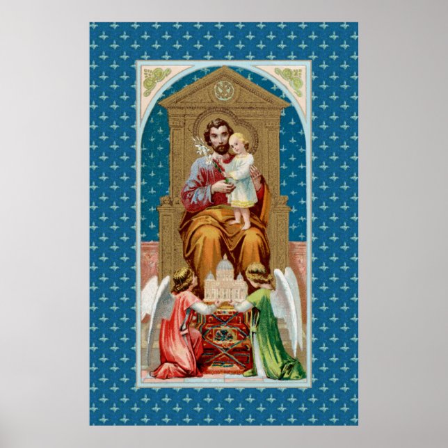 St Joseph, Småbarn CC; Änglar w/Vatikanmodell Poster (Framsidan)
