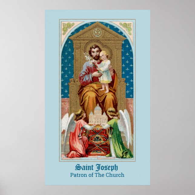 St Joseph, Småbarn CC; Änglar w/Vatikanmodell Poster (Framsidan)