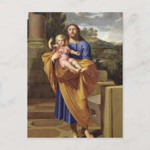 St Joseph som bär den begynna Jesus, 1665 Vykort